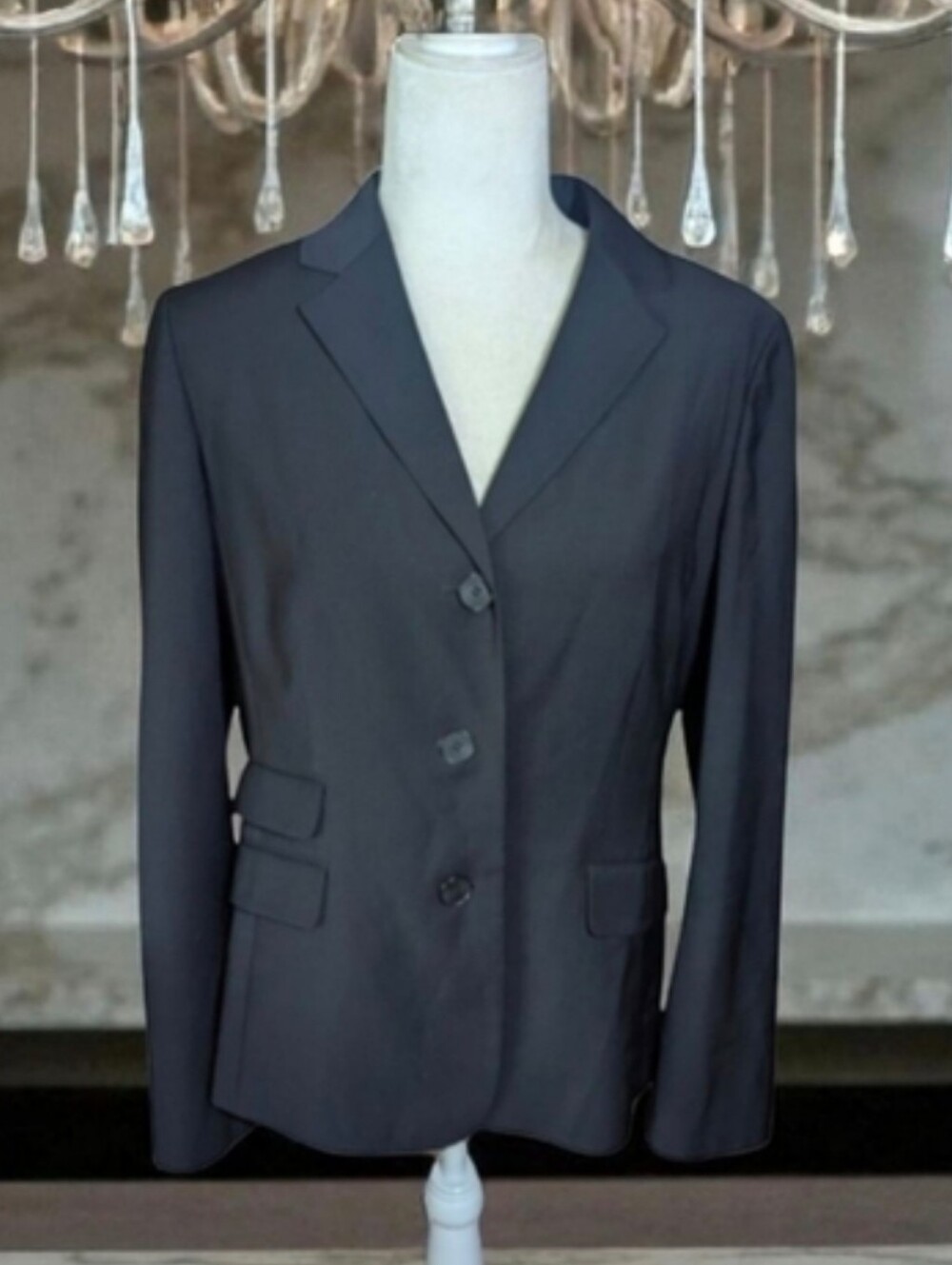 Talbots Black Blazer Wool Blend Office Siren Career Capsule Wardrobe Sz 10